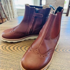 Brown Leather Kids Boots